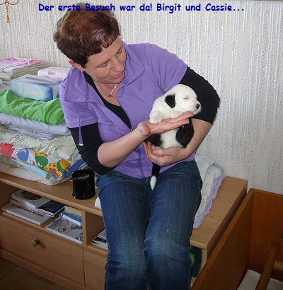 Der erste Besuch war da! Birgit und Cassie...