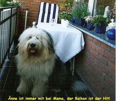 �nne ist immer mit bei Mama, der Balkon ist der Hit!